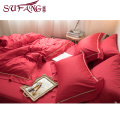 High Quality Hotel Bedding Linen Supplier 100% 60s Cotton Plain White Bed Sheets Set frame embroidery